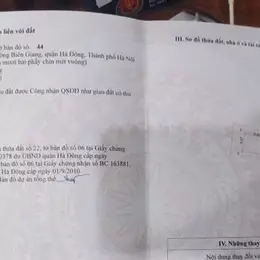chính chủ đang cần tiền cần bán lô đất tại phú mỹ - biên giang - hà đông