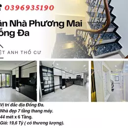 Bán nhà Phố Phương Mai_Dòng Tiền Siêu Đỉnh_7 Tầng Thang Máy_44mx6T_Giá: 19.6 Tỷ_Lh: 0396935190.