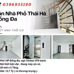Bán nhà Phố Thái Hà_Siêu Phẩm Lô Góc_Vinfast Đỗ Cửa_39mx6T_Giá: 13.7 Tỷ_Lh: 0396935190.