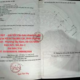 ĐẤT VỊ TRÍ ĐẸP  - GIÁ TỐT Cần bán nhanh lô đất tiềm năng tại Xã An Tây Bến Cát, Bình Dương