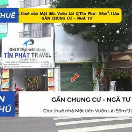 Cho thuê nhà Mặt tiền Vườn Lài Q.Tân Phú 56m²,1Lầu - 15Triệu