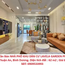 Chính Chủ Cần Bán NHÀ PHỐ KHU DÂN CƯ LAVELA GARDEN Phường Bình Chuẩn, TP. Thuận An, Bình Dương.