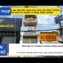 Cho thuê nhà Mặt Tiền Thạch Lam Q.Tân Phú 80m²,3TẦNG, 19Triệu - GẦN CHUNG CƯ, NGÃ TƯ