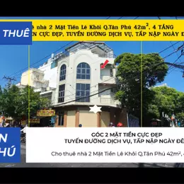 Cho thuê nhà 2 Mặt Tiền Lê Khôi Q.Tân Phú 42m²,4TẦNG, 25Triệu