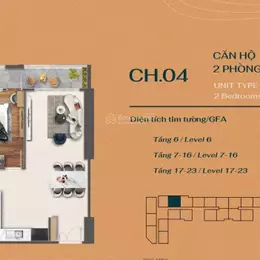 Bán căn hộ 2PN, 2WC - 87 m2 View đông nam - full nội thất , giá 4,75 tỷ, - Vung Tau Centre