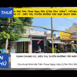 Cho thuê Nhà Mặt Tiền Thoại Ngọc Hầu Q.Tân Phú 160m², 18Triệu