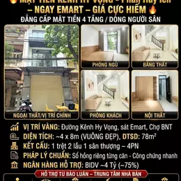 NHÀ ĐẸP 4 TẦNG MẶT TIỀN KÊNH HY VỌNG - 118/90/67E PHAN HUY ÍCH - GẦN CHỢ - GẦN SIÊU THỊ EMART -