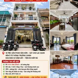 🚘🏡HXH TRƯỜNG CHINH – NHÀ ĐẸP 4 TẦNG 💥