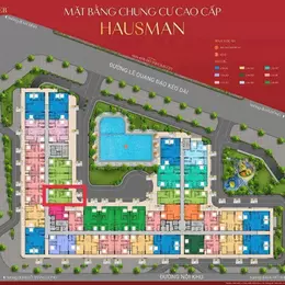 Bán căn góc tầng trung 75.8m2 -2PN(2WC) dự án Hausman Premium Residences đường Lê Quang Đạo, Đại Mỗ