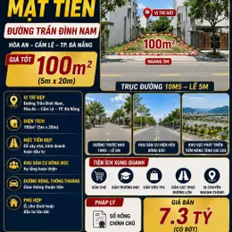 Chính chủ bán đất Trần Đình Nam  đường 10m5 - Hoà An Cẩm Lệ - Giá 7 tỷ 2 - LH 0932514255