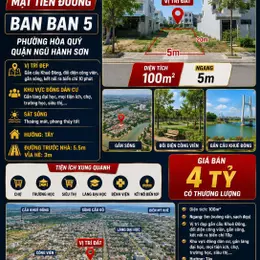 Chính chủ cần bán Lô đất Khu Bá Tùng - Đường Ban Ban 5 - Ngũ Hành Sơn - Giá 4 tỷ tl