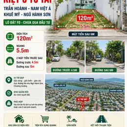 Cần bán Lô đất 2 mặt tiền kiệt  6m - Đường Trần Hoành - Khuê Mỹ - Ngũ Hành Sơn - Diện tích 120m.