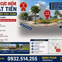 Bán Đất 2 MT Đường Văn Tiến Dũng - Hoà Xuân - Cẩm Lệ - 120m2 giá chỉ nhỉnh 10 tỷ