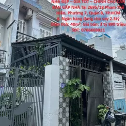 NHÀ ĐẸP – GIÁ TỐT – CHÍNH CHỦ CẦN BÁN GẤP NHÀ Tại Phường 7, Quận 8. Ngân hàng đang cho vay 2.3tỷ