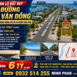 Bán lô đất đẹp 100m2 đường 7,5m Võ Văn Đồng - Trục thông sông và biển Tân Trà - Giá rẻ nhất tuyến