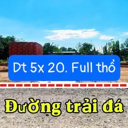 Bán nền thổ cư đường đá xanh xã Tân An Hội dt 100m2 giá 1,65 tỷ