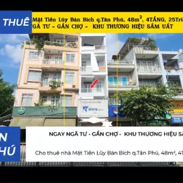 Cho thuê nhà Mặt Tiền Lũy Bán Bích q.Tân Phú, 48m², 4TẦNG, 25Triệu
