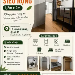 SLEEP BOX SIÊU RỘNG – GIÁ CHỈ 1.5 TRIỆU/THÁNG – TRUNG TÂM QUẬN 10