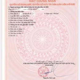 Chính chủ cần bán gấp 100m2 full thổ cư tại Phú Cát - Hà Nội, giá chỉ hơn 4ty