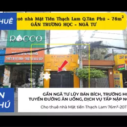 Cho Thuê Nhà Mặt Tiền Thạch Lam Q.Tân Phú 80m², 20Triệu - KHU DỊCH VỤ SẦM UẤT