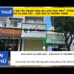 Cho thuê nhà mặt tiền Nguyễn Hồng Đào q.Tân Bình 80m², 3TẦNG - KHU DỊCH VỤ SẦM UẤT
