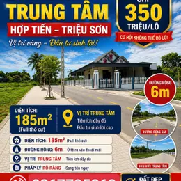 Đất nền trung tâm xã, Hợp Tiến triệu sơn thanh hóa