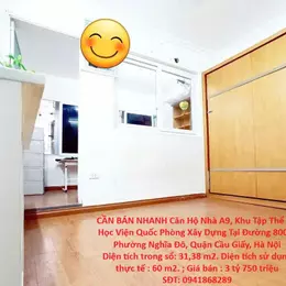 CẦN BÁN NHANH Căn Hộ Nhà A9, Khu Tập Thể Do Học Viện Quốc Phòng Xây Dựng Tại Q. Cầu Giấy, HN