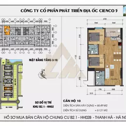 Chính chủ cần tiền muốn bán gấp căn hộ 2Pn tại Thanh Hà-Hà Đông