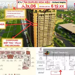 Orchard Heights - TT 2 tỷ 4 công chứng ngay - căn duplex thông cao 2 tầng, 3PN, rộng 150m2, view hồ