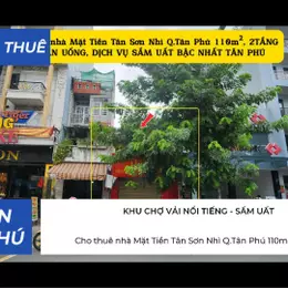 Cho thuê nhà Mặt Tiền Tân Sơn Nhì Q.Tân Phú 110m², 2TẦNG, KHU ĂN UỐNG, DỊCH VỤ SẦM UẤT