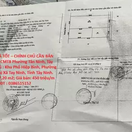 ĐẤT ĐẸP - GIÁ TỐT – CHÍNH CHỦ CẦN BÁN ĐẤT  hẻm 71 CMT8 Phường Tân Ninh, Tây Ninh.
