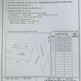 ► Chủ gửi bán lô đất cách mặt tiền Quốc lộ 1A 40m. Vi trí vip ấp 7, xã Nhị Thành, Thủ Thừa