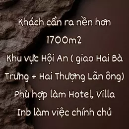 Bán đất nền dt lớn chính chủ Hội An