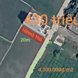 Bán lô đất thổ đường bê tông 4m giá 430 triệu
