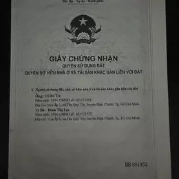 ► CHÍNH CHỦ CẦN BÁN LÔ ĐẤT ĐẸP TẠI TÂN QUÝ TÂY – BÌNH CHÁNH