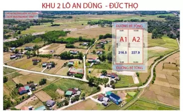 View đẹp, đường rộng, quần thể đại giaCách quốc lộ 15 ( đường về ngã ba Đồng Lộc) chỉ 150m. Mặt đường liên huyện rải thảm. Cách uỷ ban nhân dân xã 1.5km. Cách khu công nghiệp công nghệ cao và Vsip 6km,Khu vực đông dân cư,…