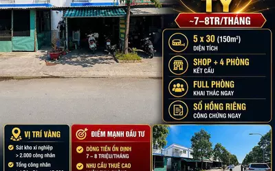 Nhà Mặt tiền D5 Lai Uyên, Bàu Bàng 150m2, 2 Tầng 6PN, Sổ Đỏ 2.1 Tỷ. LH 0898333313