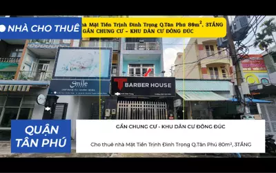 Cho thuê nhà Mặt Tiền Trịnh Đình Trọng Q.Tân Phú 80m²,3TẦNG - GẦN CHUNG CƯ