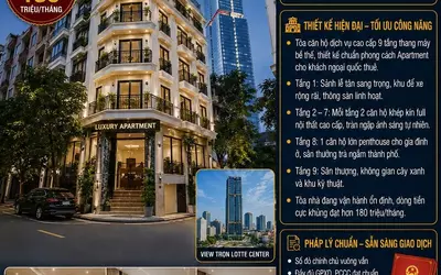 BÁN TÒA APARTMENT LIỄU GIAI - BA ĐÌNH -  Ô TÔ TRÁNH - 9 TẦNG THANG MÁY -DT 180 TRIỆU/THÁNG - 105M²