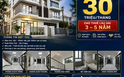 CHO THUÊ LÂU DÀI CĂN BIỆT THỰ AN VƯỢNG NAM CƯỜNG DƯƠNG NỘI