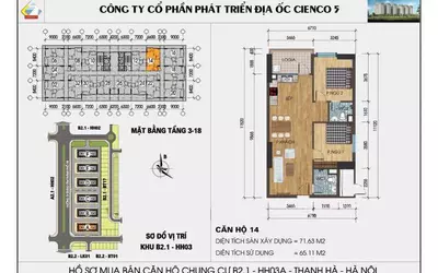 Chủ Nhà Cần Bán Gấp Căn 2 Ngủ Hh03F  Chung Cư Thanh Hà