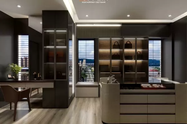 Walk-in closet trong căn hộ cao cấp: Kinh nghiệm thiết kế phòng thay đồ chuẩn phòng ngủ master