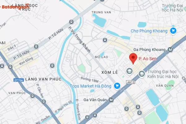 Phố Ao Sen: Vị Trí, Giao Thông Và Bất Động Sản Xung Quanh