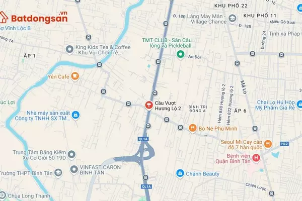 Cầu vượt Hương Lộ 2: Vị trí, giao thông và bất động sản xung quanh