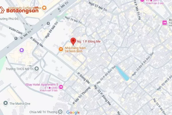 Ngõ 1 phố Đồng Me: Vị trí, giao thông và bất động sản xung quanh