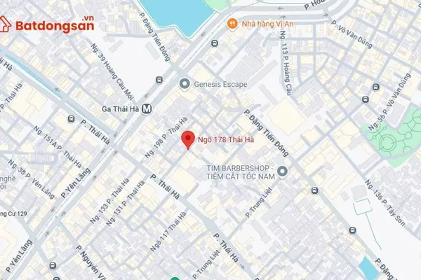 Ngõ 178 Thái Hà: Vị trí, giao thông và bất động sản xung quanh