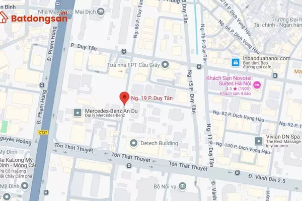 Ngõ 19 phố Duy Tân: Vị trí, giao thông và bất động sản xung quanh