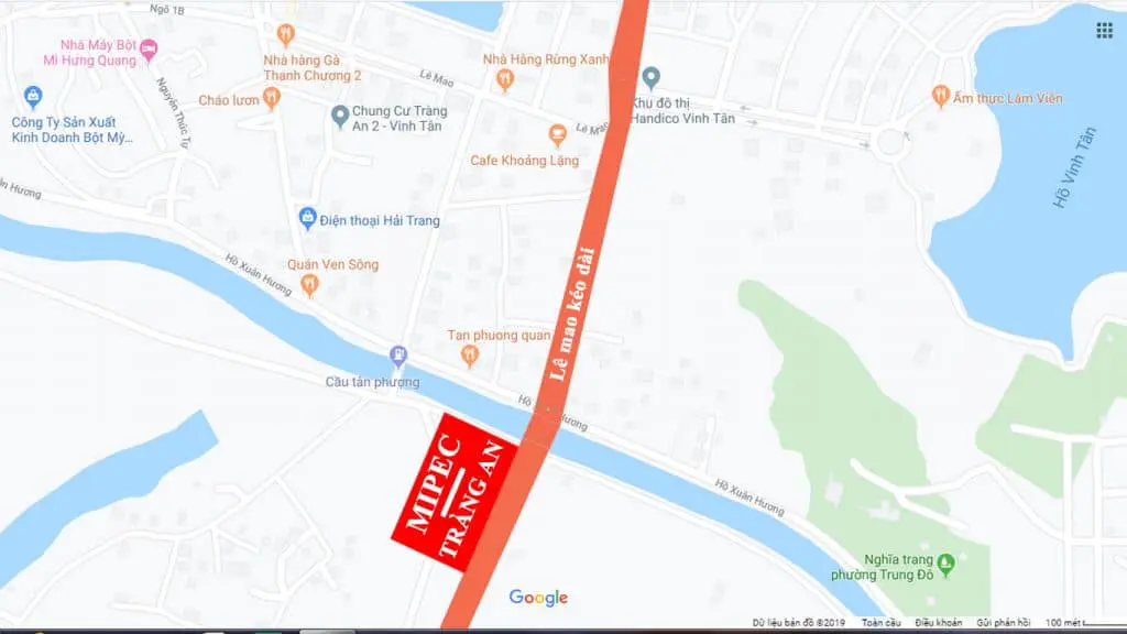 Vị trí dự án KĐT Mipec Tràng An trên bản đồ