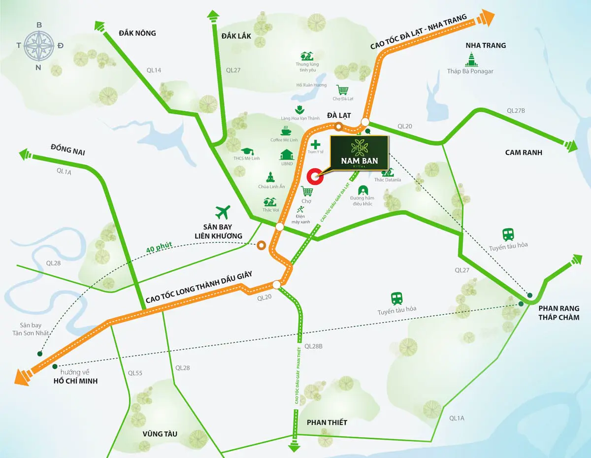 Vị trí dự án Nam Ban Villas trên bản đồ Vị trí dự án Nam Ban Villas