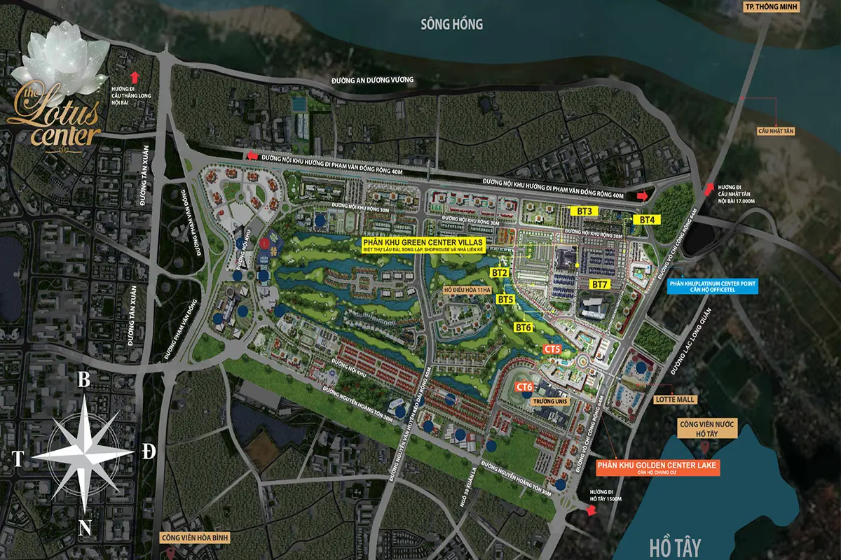 Vị trí dự án The Lotus Center trong KĐT Ciputra Vị trí dự án The Lotus Center trong KĐT Ciputra